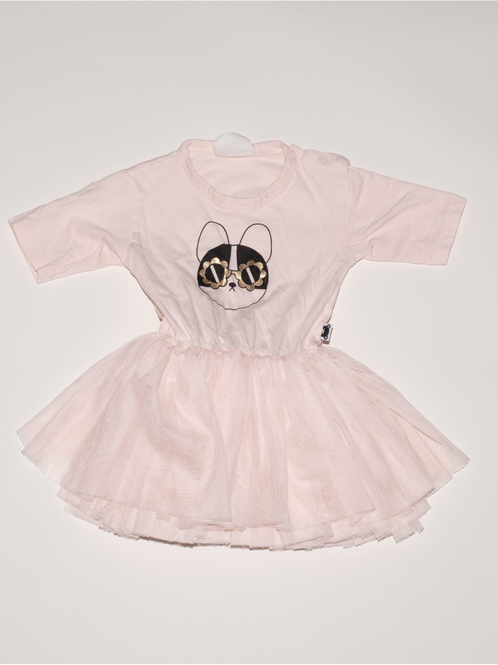 Huxbaby French bulldog tulle skirt onesie